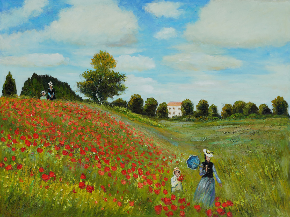 Poppy Field in Argenteuil by Claude Monet - Click Image to Close